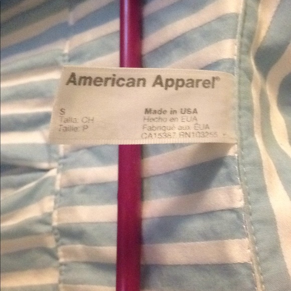 Blue and white American apparel long sleeve shirt - Picture 3 of 3